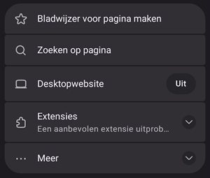 Het Firefox-menu met onderaan de optie Meer